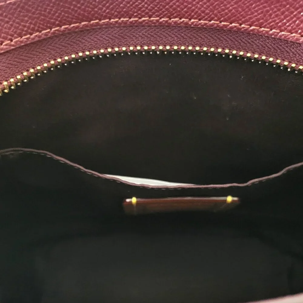 Coach CCL34 Crossgrain Leather Logan Duffle Bag Crossbody handbag Dark Wine - Picture 7 of 7